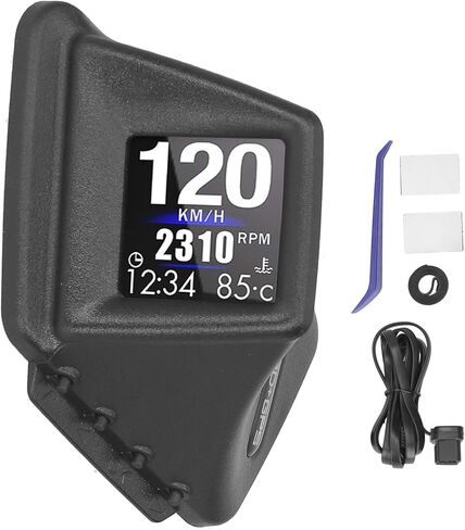 Yunseity OBD2 GPS Smart Gauge, 8 Display Modes with 270 Degree Rotatable Screen, Dual Installation A Pillar Center Console, Pressure PSI KPa Bar Units, for All Car in Kuwait