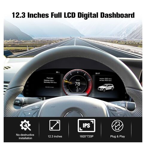 12.3’’ Digital Instrument Cluster Compatible with Mercedes-Benz E-Class W212 (2014–2015) NTG 4.5 Dashboard Gauge Panel in Kuwait