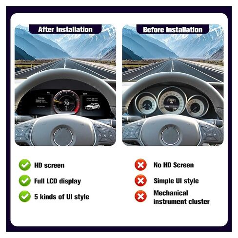 12.3’’ Digital Instrument Cluster Compatible with Mercedes-Benz E-Class W212 (2014–2015) NTG 4.5 Dashboard Gauge Panel in Kuwait