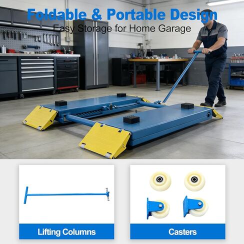 8000 LBS Portable Car Lift with Electric Unlock, 40" Max Lift Height Heavy-Duty Hydraulic Vehicle Lift, Rolling Garage Auto Lift for SUVs, Trucks & Light Duty Vehicles, 110V in Kuwait