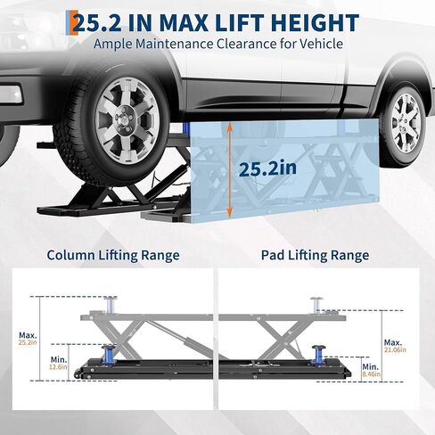 GarveeTech Portable Car Lift 5000 LBS Capacity, Low Profile Hydraulic Quick Jack with Extension Plates & Wheels, Quick Jack Car Lift with Dual Safety Lock for Home Garage Vehicle Maintenance in Kuwait
