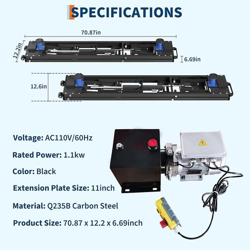 GarveeTech Portable Car Lift 5000 LBS Capacity, Low Profile Hydraulic Quick Jack with Extension Plates & Wheels, Quick Jack Car Lift with Dual Safety Lock for Home Garage Vehicle Maintenance in Kuwait