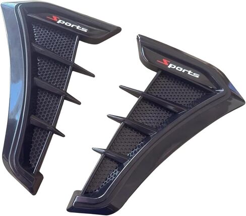 2 PCS Car Fender Side Vents, Shark Gill Simulation Sporty Air Intake Decoration, TPU Anti-scratch Protective Trim, Self-adhesive Exterior Accessory for Most Cars (Carbon Fiber Black) in Kuwait