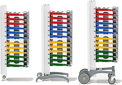 PowerGistics CORE12 USB Charging Cart Station for Chromebooks and Tablets, Charger Includes USB A to C Cables, 12 Shelves, Locking Door, Made in USA in Kuwait