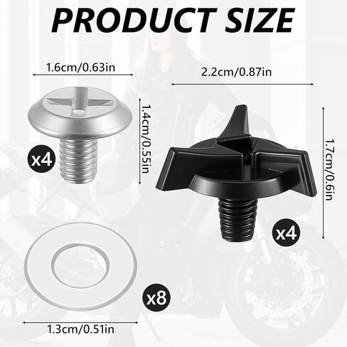 16 PCS Helmet Visor Screws Motorcycle Helmets Screws with 8 PCS Rubber Washers Hardware Kits Motorcycle Helmet Replacement Accessories for Motorcross Helmets in Kuwait