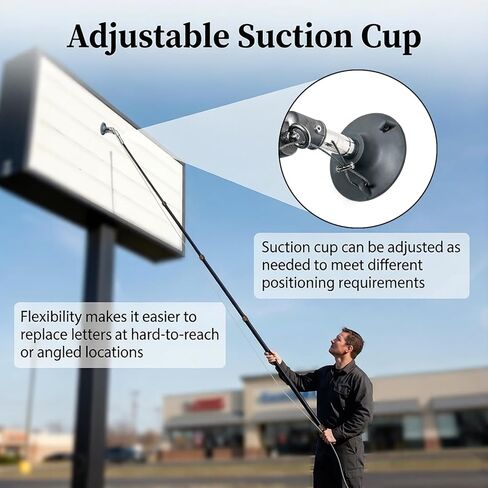 4.2ft - 19.7ft Readerboard/Marquee Sign Letter Change Arm Pole with Changing Sign Letters Cup, Safe, Stable, and Easy to Use in Kuwait