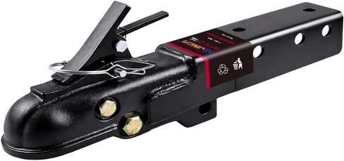NBJINGYI Straight Tongue Trailer Coupler, 2-5/16" Ball, 15,000 lbs MGTW, Fits 3" Channel, Auto-Engage Latch with Black E-Coat Finish, Cast Steel Hitch for Boat, RV and Utility Trailers in Kuwait