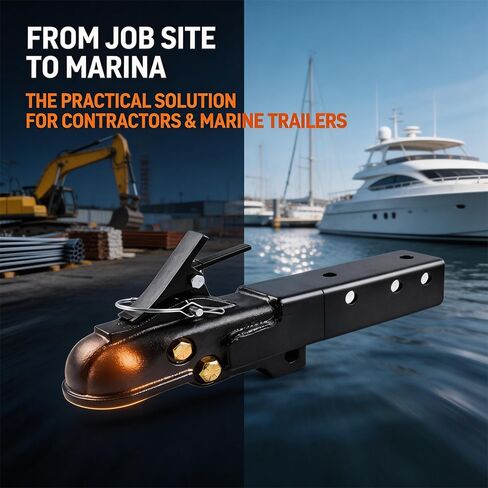 NBJINGYI Straight Tongue Trailer Coupler, 2-5/16" Ball, 15,000 lbs MGTW, Fits 3" Channel, Auto-Engage Latch with Black E-Coat Finish, Cast Steel Hitch for Boat, RV and Utility Trailers in Kuwait