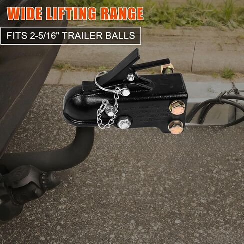 2-5/16" Trailer Coupler with Quick-Release Latch, 15,000 lbs Capacity, One-Piece Forged Construction, Black Powder Coated Finish for Professional Towing in Kuwait