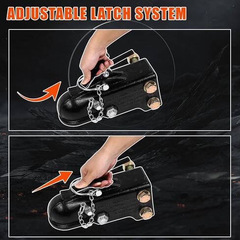 2-5/16" Trailer Coupler with Quick-Release Latch, 15,000 lbs Capacity, One-Piece Forged Construction, Black Powder Coated Finish for Professional Towing in Kuwait