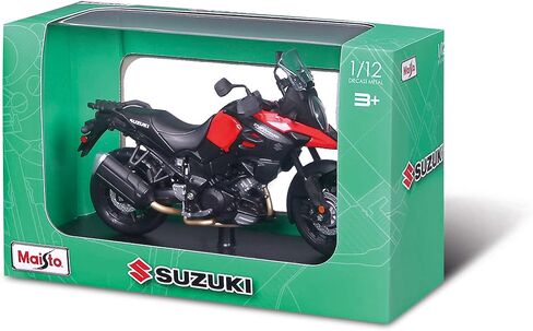 Maisto Suzuki V Strom Motorbike - 1:12 Scale - Incredibly Detailed Die-Cast Replica Collectible Motorcycle Model, Black in Kuwait