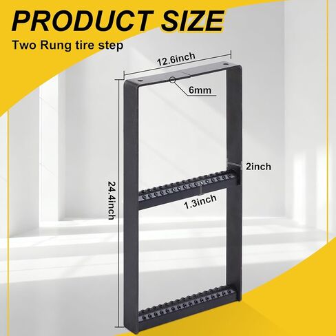 Outus 24.4 x 12.6 Inch Two Rung Steel Pickup Truck Tire Step Heavy Duty Truck Wheel Tire Step for Heavy Duty Pickup Cargo Vans Flatbeds Trailers in Kuwait