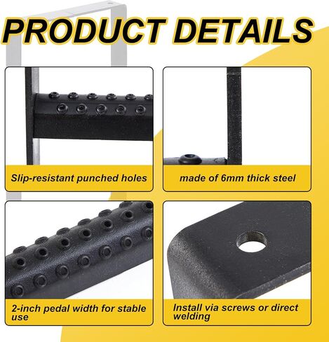 Outus 24.4 x 12.6 Inch Two Rung Steel Pickup Truck Tire Step Heavy Duty Truck Wheel Tire Step for Heavy Duty Pickup Cargo Vans Flatbeds Trailers in Kuwait