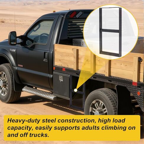 Outus 24.4 x 12.6 Inch Two Rung Steel Pickup Truck Tire Step Heavy Duty Truck Wheel Tire Step for Heavy Duty Pickup Cargo Vans Flatbeds Trailers in Kuwait