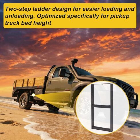 Outus 24.4 x 12.6 Inch Two Rung Steel Pickup Truck Tire Step Heavy Duty Truck Wheel Tire Step for Heavy Duty Pickup Cargo Vans Flatbeds Trailers in Kuwait