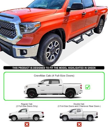 Tuxtreme Stainless Steel tubing Nerf Bars Drop Steps Rocker Guards Compatible with Toyota Tundra CrewMax Cab 07-21 in Kuwait