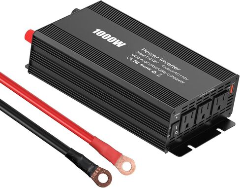 200W Power Inverter for Car – DC 12V to 110V AC Converter with LED Display & 4 USB Ports (24W PD USB-C) – Compact Vehicle Adapter for Laptop, Tablet, Phone – Road Trip Essential in Kuwait