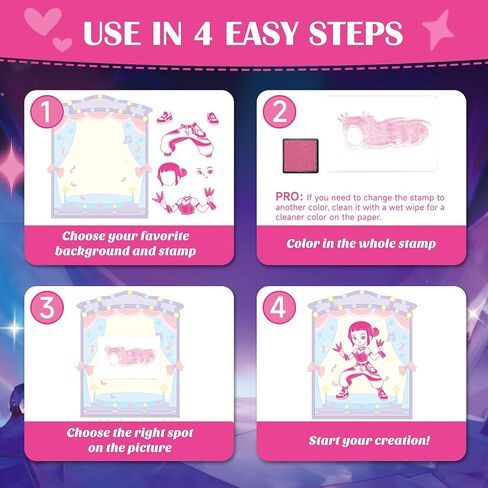 مجموعة طوابع K-Pop الجمالية للأطفال، طوابع تلبيس قابلة للتبديل مع 22 تصميمًا، لعبة فنية إبداعية DIY، حبر قابل للغسل، لعب الأدوار واللعب على الموضة، هدية عيد ميلاد للفتيات والفتيان الذين تتراوح أعمارهم بين 3 و12 عامًا in Kuwait
