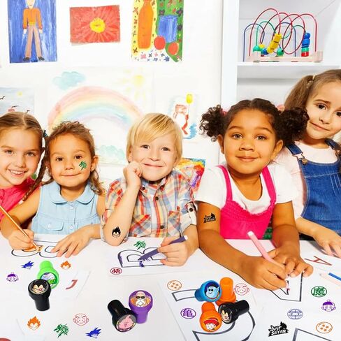 24 Pcs Dragon Themed Stampers, Ball Z Birthday Party Supplies, Classroom Rewards Prizes, Goody Bag Treat Bag Stuff for Goku Birthday Party Gifts in Kuwait
