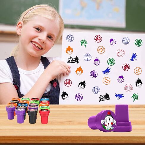 24 Pcs Dragon Themed Stampers, Ball Z Birthday Party Supplies, Classroom Rewards Prizes, Goody Bag Treat Bag Stuff for Goku Birthday Party Gifts in Kuwait