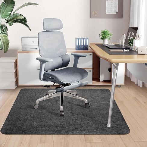 Sycoodeal Office Chair Mat for Hardwood & Tile Floor, 36" x 48" Heavy Duty Computer Gaming Chair Mat for Rolling Chairs Non-Curve, Anti-Slip, Floor Protector for Home Office (Black) in Kuwait
