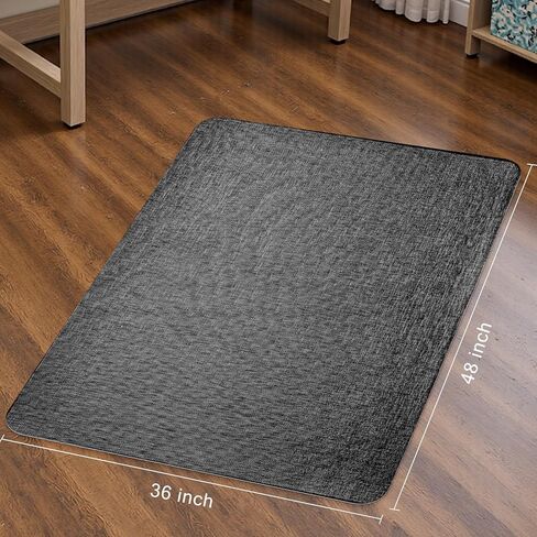 Sycoodeal Office Chair Mat for Hardwood & Tile Floor, 36" x 48" Heavy Duty Computer Gaming Chair Mat for Rolling Chairs Non-Curve, Anti-Slip, Floor Protector for Home Office (Black) in Kuwait