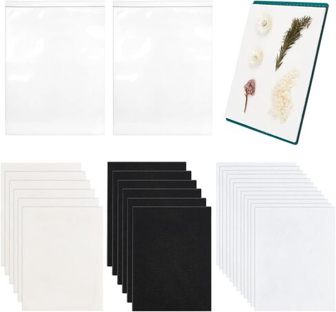 BENECREAT Blotting Board for Flower Press, 6PCS Drying Plates, 6PCS Sponge, 12PCS Lining Paper, Blotting Paper for Creative Pressing DIY Handicrafts Drying Flowers, 11x8.6inch in Kuwait