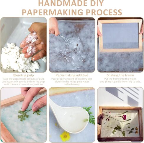 DECHOUS Paper Making Frame - 3 Sizes Papermaking Kit Wooden DIY Paper Craft Screen Mould and Deckle with 3 Mesh, 3 Absorbent Sheet for Kids Adults Homeschool Art Projects, A4 A5 A6 in Kuwait