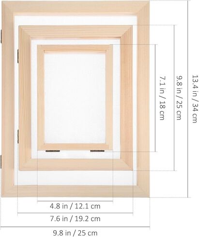 DECHOUS Paper Making Frame - 3 Sizes Papermaking Kit Wooden DIY Paper Craft Screen Mould and Deckle with 3 Mesh, 3 Absorbent Sheet for Kids Adults Homeschool Art Projects, A4 A5 A6 in Kuwait
