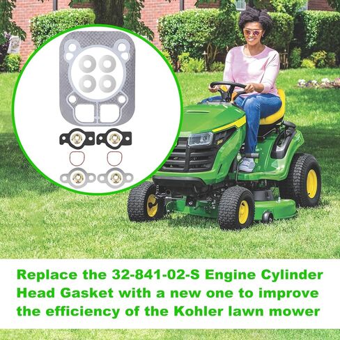 JIOTAR 2 Pack 32 841 02-S Engine Cylinder Head Gaskets Kit Compatible with Kohler Lawn Mower, 32 841 02S 3284102S Engine Gasket Kit Replaces Kohler KT725 Kt600 SV710 SV715 44S977 EKT740 in Kuwait