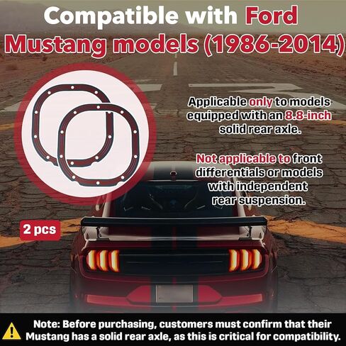 عبوتان - حشية غطاء تفاضلي F880 متوافقة مع المحور الخلفي Ford Mustang 8.8" 1986-2014 - مطلي بالمطاط الأساسي، قابل لإعادة الاستخدام، لا حاجة إلى مانع للتسرب in Kuwait
