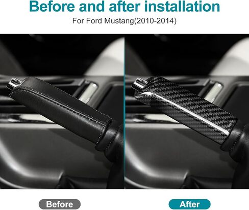 AIRSPEED Carbon Fiber for Ford Mustang 2010 2011 2012 2013 2014 Car Handbrake Cover Replacement Parking Brake Levers Accessories in Kuwait