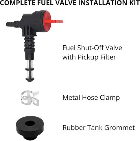 Fuel Shut Off Valve for Generator – Fix Fuel Leaks & Engine Flooding – Petcock with Filter Screen, Grommet & Clamp – Compatible with Generac 5500 5550 8550 01646 in Kuwait