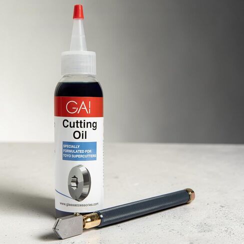 TOYO Glass Cutting Oil | Use for Glass Cutting, Stained Glass, Glass Bottles, Tiles and Mirrors | Even Flow and Resists Rust | Glass Cutters Tools | 4oz (1) in Kuwait