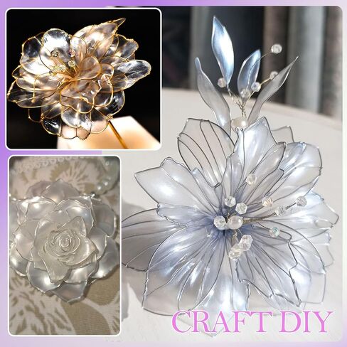 UV Resin Dip for Wire Flowers Kit, Crystal Clear UV Dip Resin with Silver Gold Wires for Wire Shapes, Fast Cured for Craft Jewelry Making Ideal DIY Gift for Beginer in Kuwait