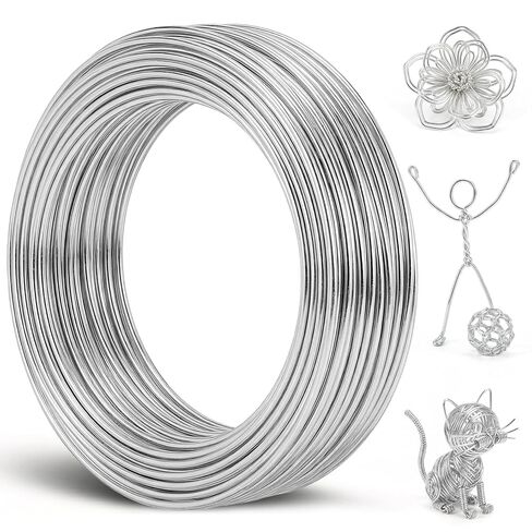 3mm 33 Feet Aluminum Craft Wire, Bendable Armature Wire, Mental Silver Bendable Wire for Sculpting, DIY, Crafting, Jewelry Making, Modelling, Bonsai Training, Doll Making (1 Roll) (3mm × 10m) in Kuwait