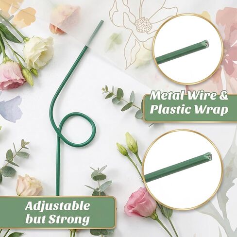 Green Floral Wire Stems for Pipe Cleaner Flowers – 100 Count Thick 8 Inch Stems for Crochet Flower Bouquets, Artificial Rose Making, DIY Floral Crafts & Wedding Decorations in Kuwait