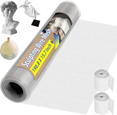 Sculpting Wire Mesh Roll 15.7 X 316.8 Inch, Aluminum Wire Mesh for Art and Crafts Sculpture Projects, Moldable Sculpting Mesh for Sculpture Clay, DIY Home Decoration in Kuwait