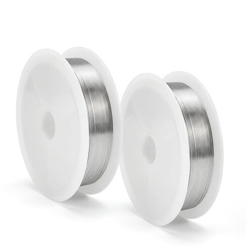 26 Gauge Aluminum Craft Wire, 2 Rolls 30 Feet 0.4mm Bendable Metal Wire for Jewelry Making, Sculpting, Floral Making, Wreath Making, Crafting, Wire Wrapping, Christmas Ornaments (Silver) in Kuwait