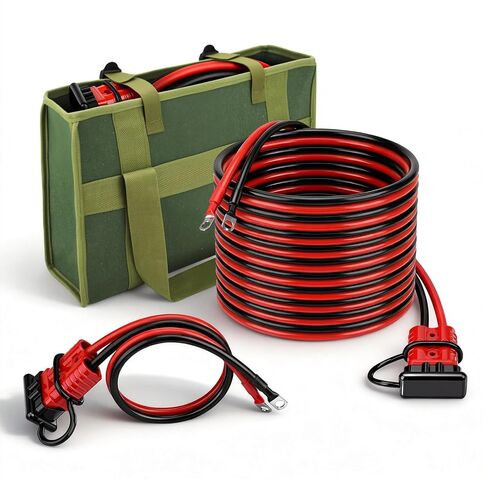 175A ‌24 FT Flame Retardant Quick Disconnect Winch Power Cable with Storage Canvas Bag,4AWG Copper Wiring Heavy-Duty Quick Disconnect Power Cables for Forklift Car Motor Tractor （22FT+2FT 4AWG） in Kuwait