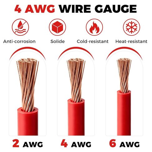 175A ‌24 FT Flame Retardant Quick Disconnect Winch Power Cable with Storage Canvas Bag,4AWG Copper Wiring Heavy-Duty Quick Disconnect Power Cables for Forklift Car Motor Tractor （22FT+2FT 4AWG） in Kuwait