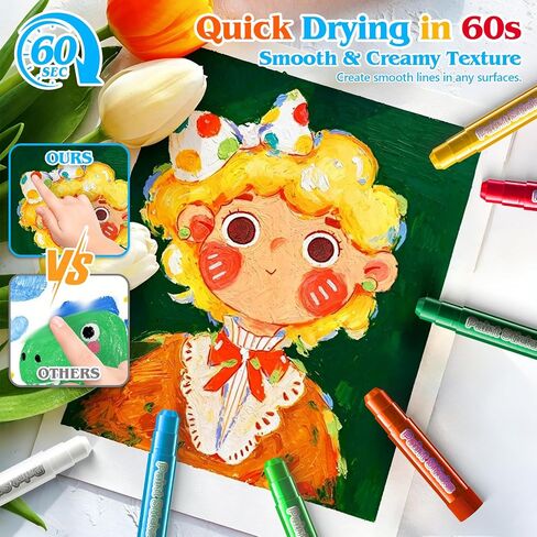 96 Pack Tempera Paint Sticks,24 Colors Non Toxic Solid Paint Sticks for Kids,No Mess,Quick Drying,Smooth and Washable Toddler Crayons,Works Great on Paper,Wood,Glass,Ceramic,Canvas in Kuwait