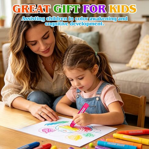 96 Pack Tempera Paint Sticks,24 Colors Non Toxic Solid Paint Sticks for Kids,No Mess,Quick Drying,Smooth and Washable Toddler Crayons,Works Great on Paper,Wood,Glass,Ceramic,Canvas in Kuwait
