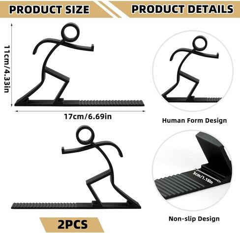 Decorative Bookends Book Ends for Shelves, Unique Office Desk Decor & Cute Reading Bookshelf Holder for Home Library Creative Gift for Book Lovers (Black) in Kuwait