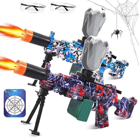 2 Pack Light Up Gel Ball Blasters, Full Auto Electric Splatter Ball Toy, 10 Rounds Per Seconds, 50000+, 700 Hopper, Automatic Outdoor Games Toys for Activities Team Game, Age 12+ Year Up in Kuwait