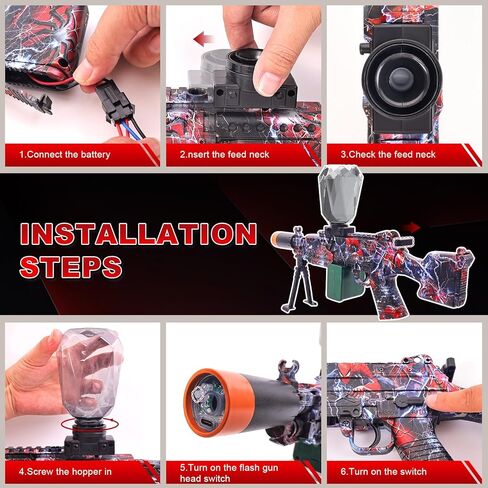 2 Pack Light Up Gel Ball Blasters, Full Auto Electric Splatter Ball Toy, 10 Rounds Per Seconds, 50000+, 700 Hopper, Automatic Outdoor Games Toys for Activities Team Game, Age 12+ Year Up in Kuwait