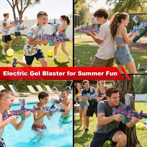 2 Pack Light Up Gel Ball Blasters, Full Auto Electric Splatter Ball Toy, 10 Rounds Per Seconds, 50000+, 700 Hopper, Automatic Outdoor Games Toys for Activities Team Game, Age 12+ Year Up in Kuwait