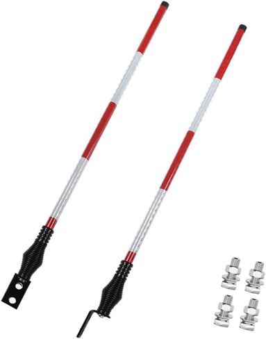 Snow Plow Markers,Reflective Snow Plow Markers Sight Rod Stud Mount Stainless Steel Spring Base, Fiberglass, 39.37 Inch 2 Pack in Kuwait
