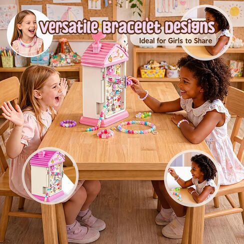 MAGTHIC 2-in-1 Beads Bracelet Maker Machine & Hand-Crank Bunny Toys, Charm Jewelry Bracelet Making Kit 430+ Quick Easy 5min with Organize, DIY Friendship Bracelets for Girls 6-12 Birthday Xmas Gift in Kuwait