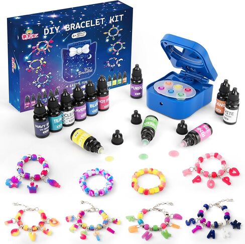QuTZ Bracelet Making Kit, Resin Jewelry Making Kit, Making Your Own Beads and Charms with the UV Resins and Curing Station, Design Your Own K-pop and Friendship Bracelets for Girls 6+, (6 Resin Set) in Kuwait